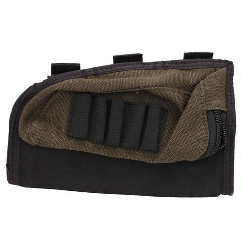 Buttstock Shell Holder - w-Pouch, Green