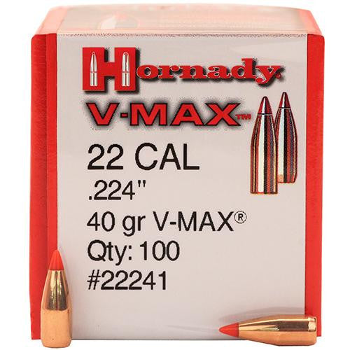 22 Caliber Bullets - (.224) 40 Gr V-Max (Per 100)