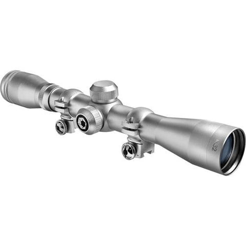 Plinker 22 Scope - 4x32mm, 30-30 Reticle with 3-8" Rings, Silver