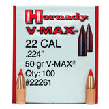 22 Caliber Bullets - (.224) 50 Gr V-Max (Per 100)