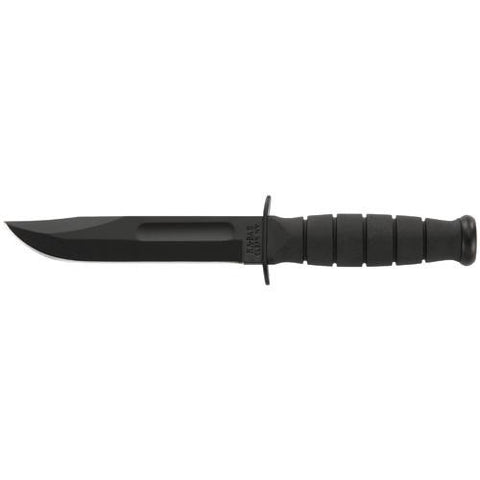 Short Fighting-Utility Knife, Black - Straight Edge w-Kydex Sheath