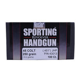 45 Caliber Bullets - Sporting Handgun, 250 Grains, Jacketed Hollow Point, Per 100