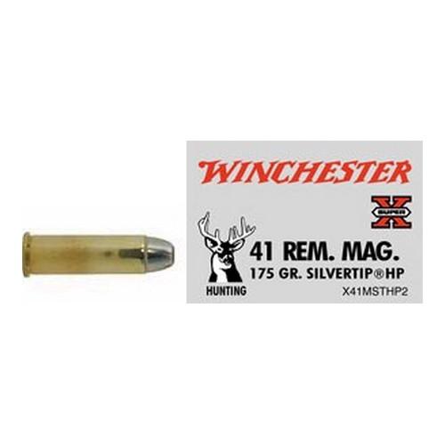 41 Remington Magnum - Super-X, 175 Grains, Silvertip Hollow Point, Per 20