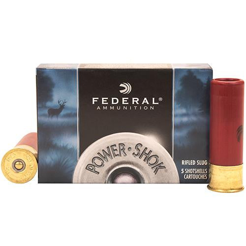 12 Gauge - Power-Shok, 3", 1 1-4 oz, Hollow Point Rifled Slug, Per 5