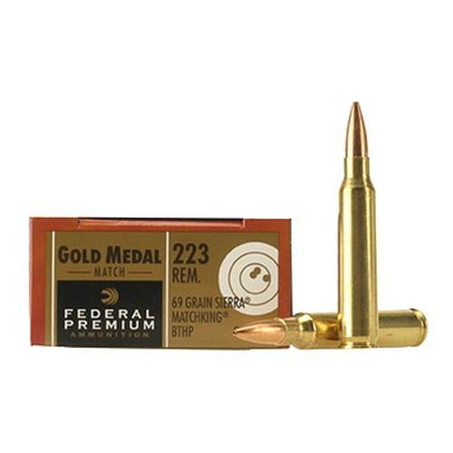 223 Remington - Premium Gold Medal, 69 Grains, Sierra MatchKing Hollow Point Boat Tail, Per 20