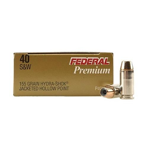 40 Smith & Wesson - Premium Personal Defense, 155 Grains, Hydra-Shok, Jacketed Hollow Point, Per 20