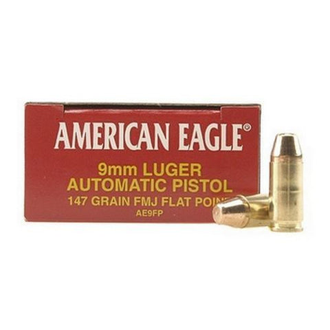 9mm Luger - American Eagle, 147 Grains, Full Metal Jacket, Per 50