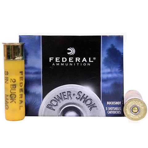 20 Gauge - Power-Shok, 3" Buffered, #2 Buckshot, 18 Pellets, Per 5