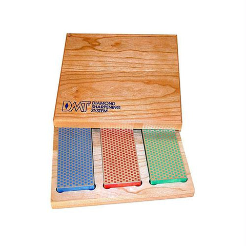 6" Diamond Whetstone Kit (Coarse, Fine, Extra Fine) with Hard Wood Box