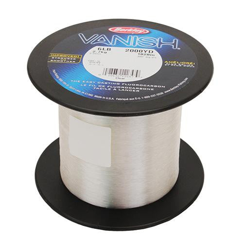 Vanish Fluorocarbon Line Spool - 2000 Yards, 0.009" Diameter, 6 lb Breaking Strength, Clear