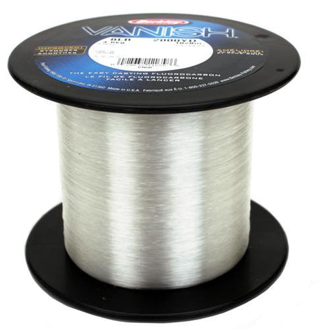 Vanish Fluorocarbon Line Spool - 2000 Yards, 0.010" Diameter, 8 lb Breaking Strength, Clear