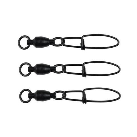 Ball Bearing Cross-Lok Snap-Swivels - Size 3 Tackle, 30 lb Breaking Strength, Black, Per 3