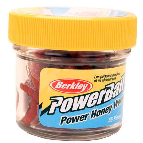 PowerBait Power Honey Worm Soft Bait - 1" Length, Red, Per 55