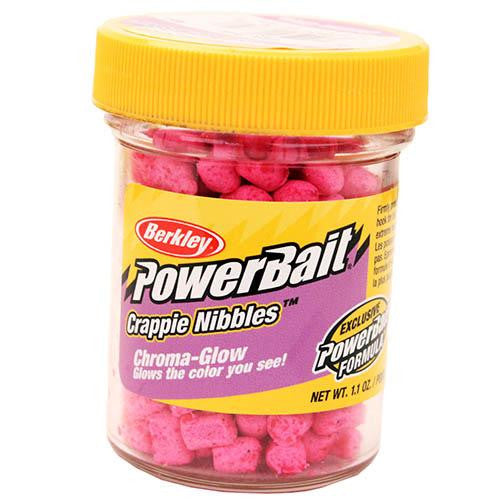 Powerbait Crappie Nibbles Dough Bait - Glow Pink