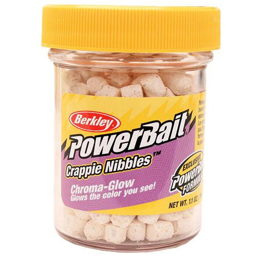 Powerbait Crappie Nibbles Dough Bait - Glow White