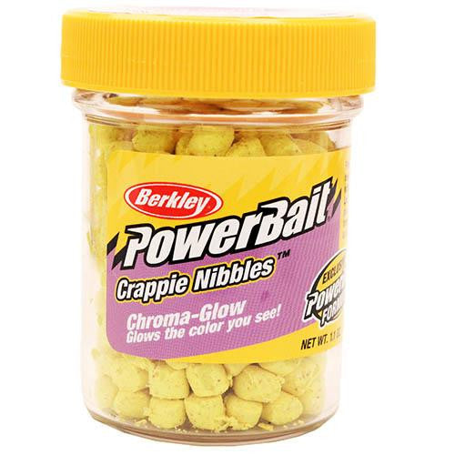 Powerbait Crappie Nibbles Dough Bait - Glow Yellow