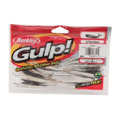 Gulp! Minnow Soft Bait - 2 1-2" Length, Smelt, Per 18