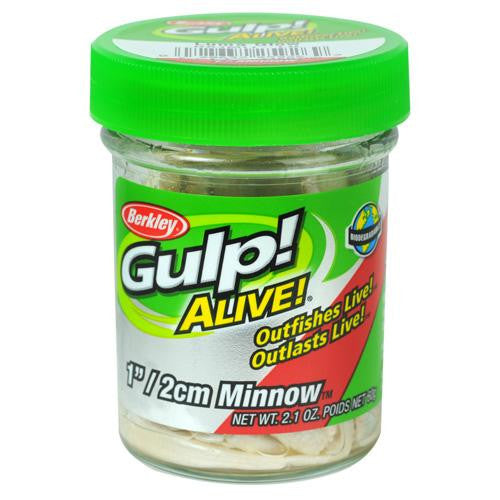 Gulp! Alive! Minnow Soft Bait - 1" Length, Luma Glow