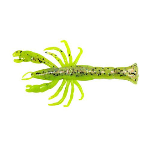 Gulp! Ghost Belly Shrimp Soft Bait - 3" Length, Chartreuse Belly Shrimp, Per 7