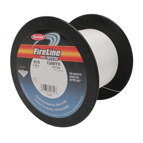 FireLine Fused  SuperLine Crystal Line Spool - 1500 Yards, 0.007" Diameter, 8 lb Breaking Strength, 3 lb Super Line Mono Equiv