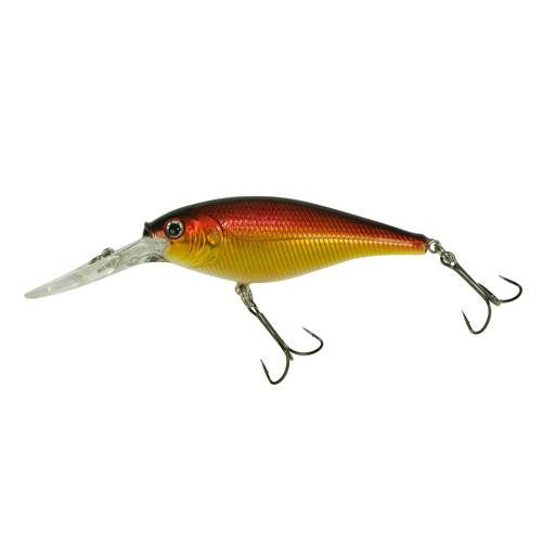 Flicker Shad Hard Bait - 2" Length, 9'-11' Swimming Depth, 2 Hooks, Black Gold Sunset, Per 1