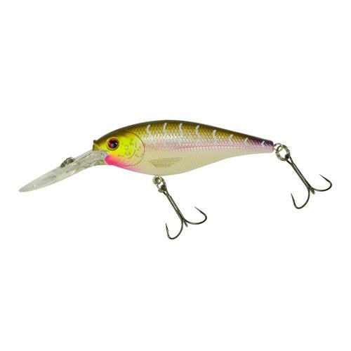 Flicker Shad Hard Bait - 2" Length, 9'-11' Swimming Depth, 2 Hooks, Purple Tiger, Per 1