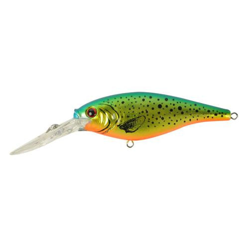 Flicker Shad Hard Bait - 2" Length, 9'-11' Swimming Depth, 2 Hooks, Speckled Gold Shiner, Per 1