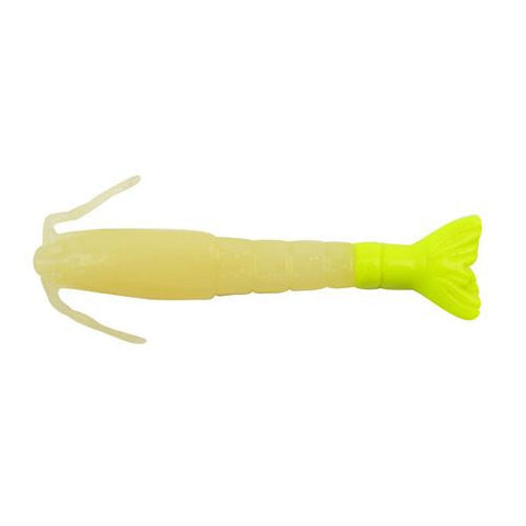 Gulp! Alive! Shrimp Soft Bait - 3" Length, Glow-Chartreuse