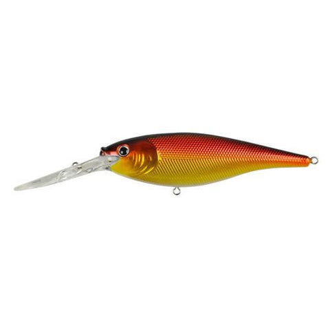 Flicker Shad Hard Bait - 3 1-2" Length, 11'-13' Swimming Depth, 2 Hooks, Black Gold Sunset, Per 1