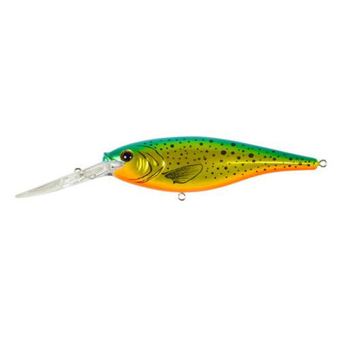 Flicker Shad Hard Bait - 3 1-2" Length, 11'-13' Swimming Depth, 2 Hooks, Speckled Gold Shiner, Per 1