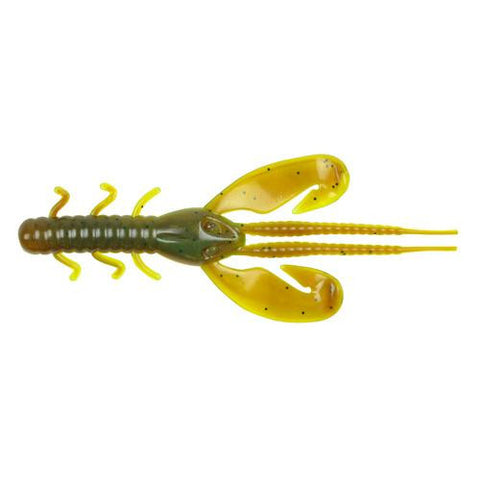 Havoc Rocket Craw Soft Bait - 4" Length, Breen-Clear Chartreuse, Per 8