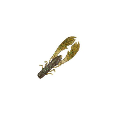 Powerbait Chigger Craw Soft Bait - 4" Length, Pmpkin Green Fleck, Per 9