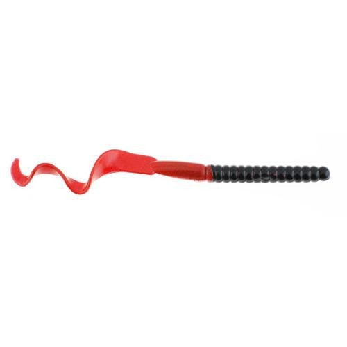 PowerBait Power Worm Soft Bait - 7" Length, Midnight Fire, Per 13