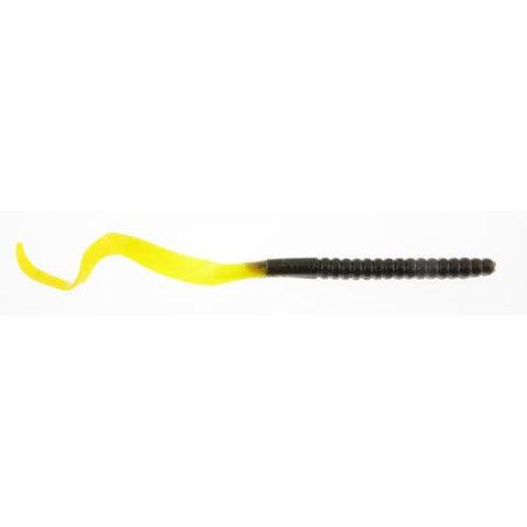 PowerBait Power Worm Soft Bait - 10" Length, Green Pumpkin-Chartreuse, Per 8