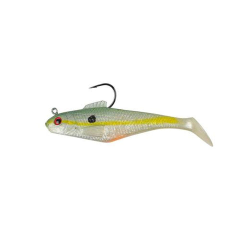 PowerBait Swim Shad Soft Bait - 3" Length, Chartreuse Shad, Per 5