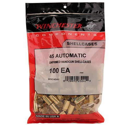 Unprimed Brass - 45 Auto, Per 100