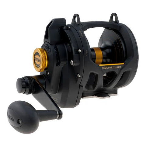 Squall Lever Drag 2 Speed Conventional Reel - 4.5:1-2.1:1 Gear Ratio, 39"-18" Line Retrieve, 26 lb Max Drag, Right Hand