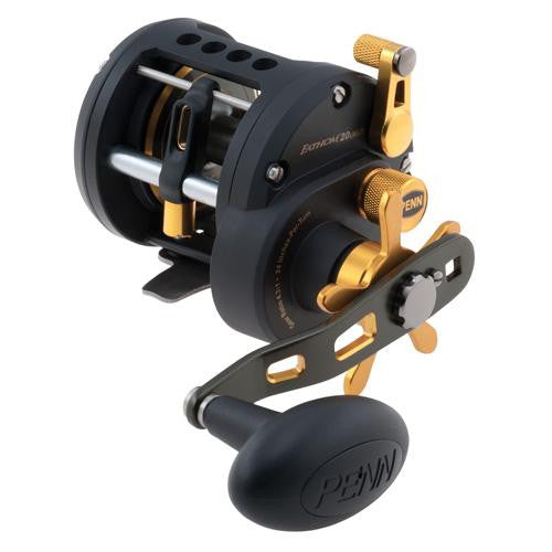 Fathom Level Wind Conventional Reel - 20 Size, 4.3:1 Gear Ratio, 24" Retrieve Rate, 30 lbs Max Drag, Left Hand