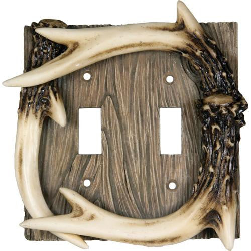 Deer Antler Double Switch Cover