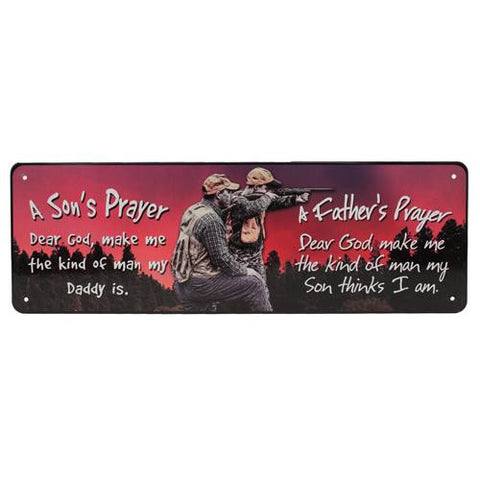 Tin Sign - Father Son Prayer, Size 10 1-2" x 3 1-2"