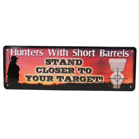 Tin Sign - Hunters w-Short Barrels, Size 10 1-2" x 3 1-2"