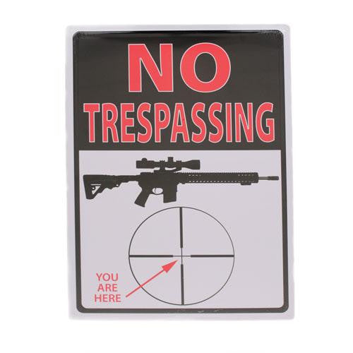 Tin Sign - Trespassing You're Here, Size 12" x 17"