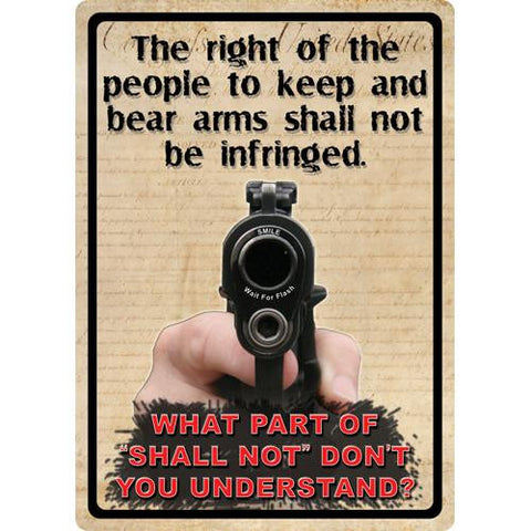 Tin Sign - The Right To Keep & Bear Arms, Size 12" x 17"