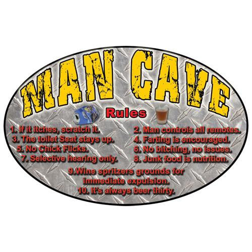 Tin Sign - Man Cave, Size 12" x 17"