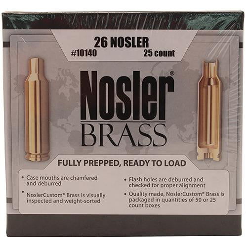 Custom Reloading Brass - 26 Nosler, Per 25