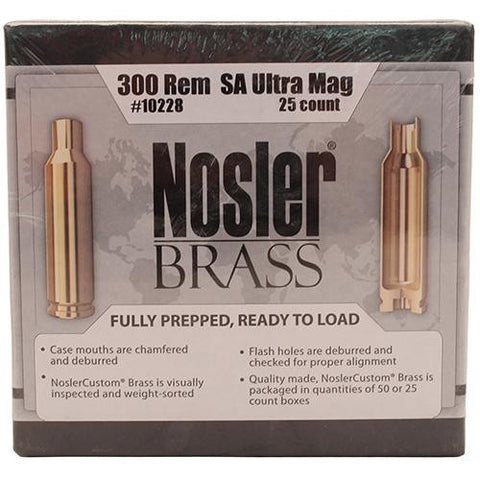 Custom Reloading Brass - 300 Remington Short Action Ultra Magnum , Per 25