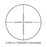 S-TAC 30mm Riflescope 2.5-17.5X56mm - Illuminated Reticle MOA Type Reticle