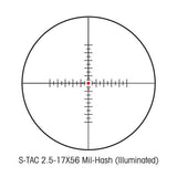 S-TAC 30mm Riflescope 2.5-17.5X56mm - Illuminated Reticle Mil-Hash