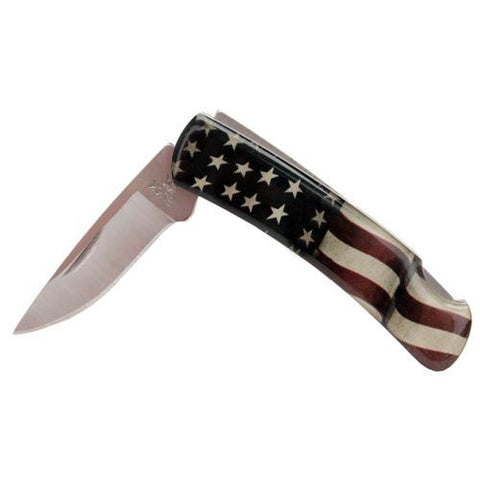 Gent - American Flag, 1 7-8" Blade, Stainless Steel Handle, Boxed