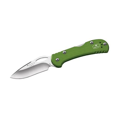 Mini SpitFire - 2 3-4" Plain Blade, Green Aluminum Handle, Boxed